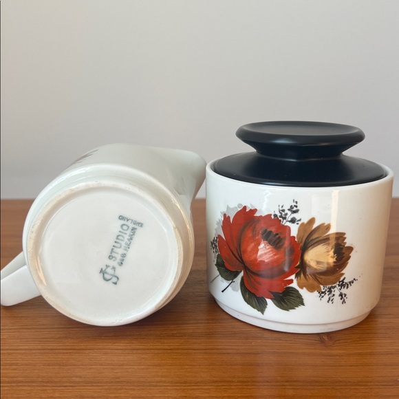 Vintage Floral Sugar Bowl and Creamer Set - Picture 2 of 6